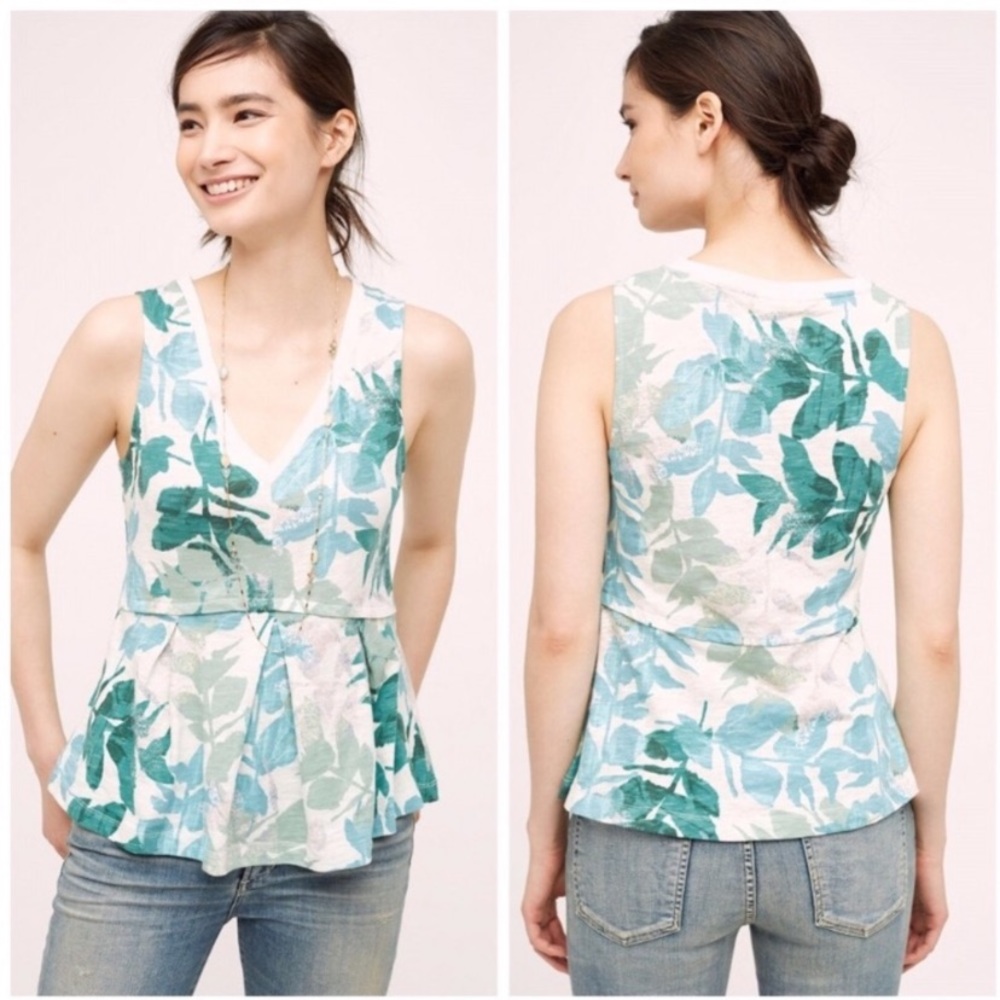 Anthropologie Deletta Amelia Peplum Tank NWOT